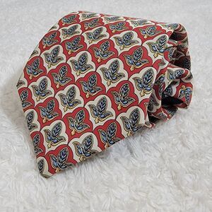 Vintage 90s Burberrys 100% Silk Tie Fleur De Lis Hand Made‎ In USA Rare 57" Long